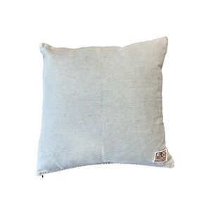 Ralph Lauren Light Blue Denim Stonewashed Flag Throw Pillow‎ 16"x16" Vintage